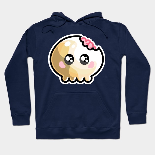 Kawaii Cute Skull and Brains Hoodie by freeves